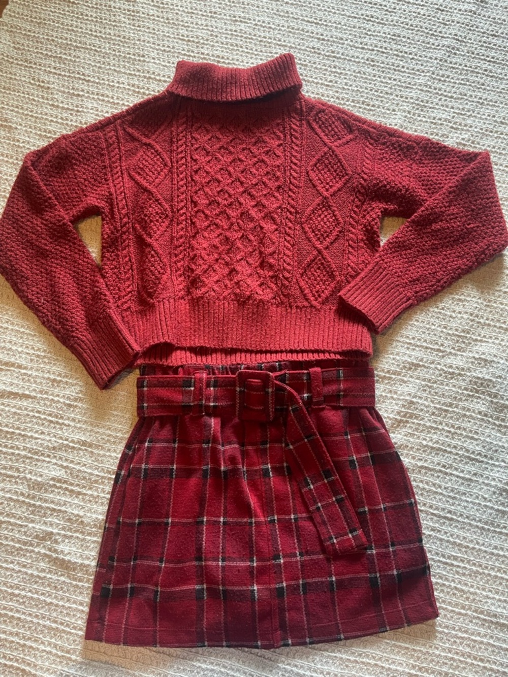 abercrombie kids red turtleneck matching set